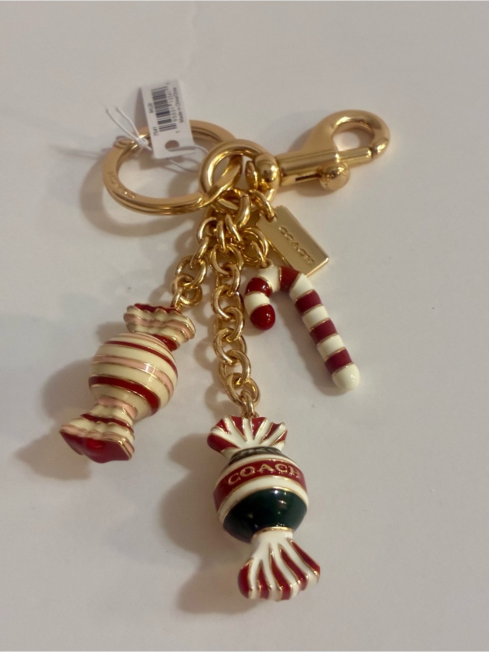 Coach Holiday Hard Candy Cluster Multicolor Bag Charm Key Chain Keyring NWT